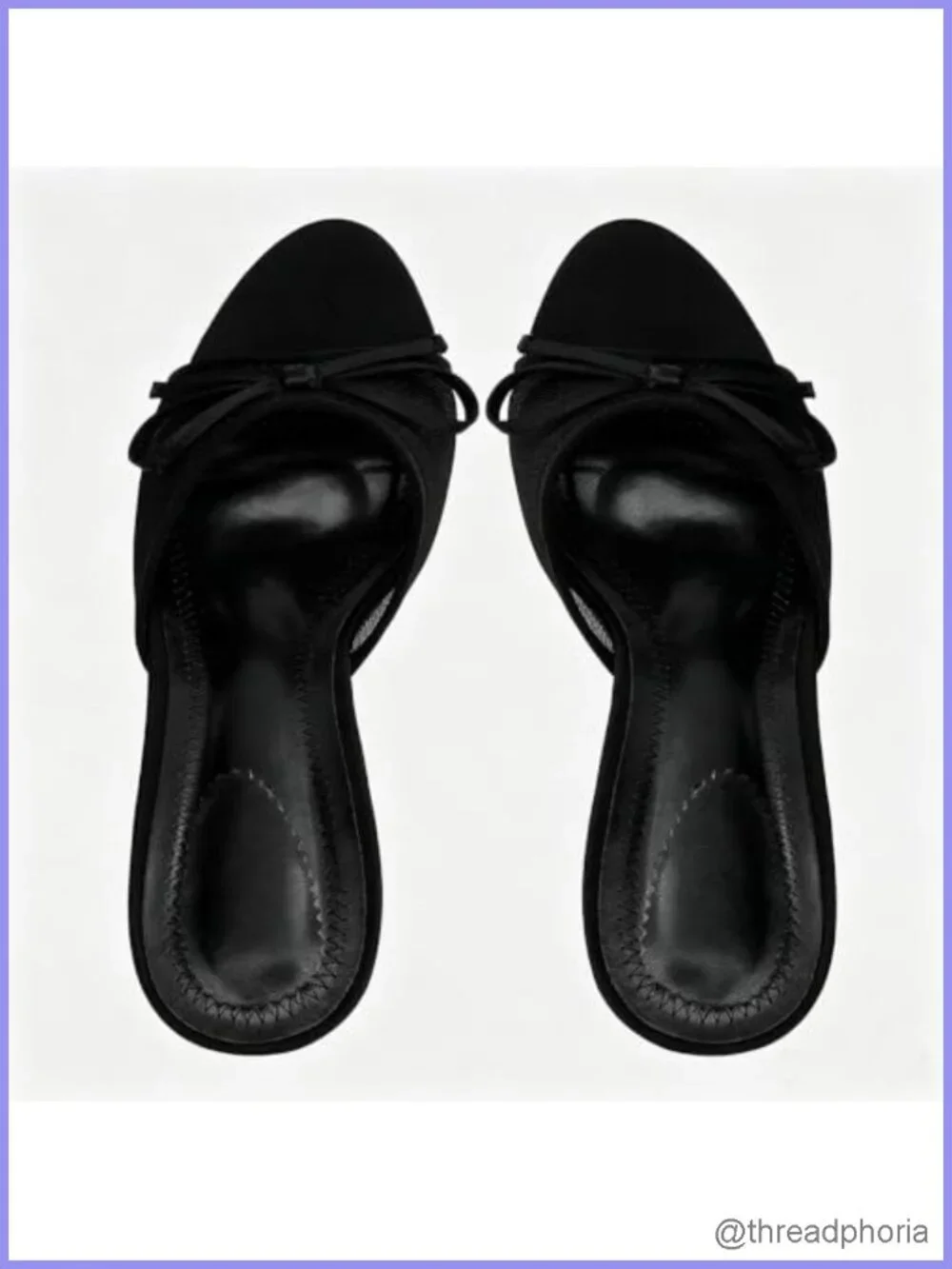 Kitten Heel Bow Mesh Sandals Open Toe Slip On Slide Heels Women